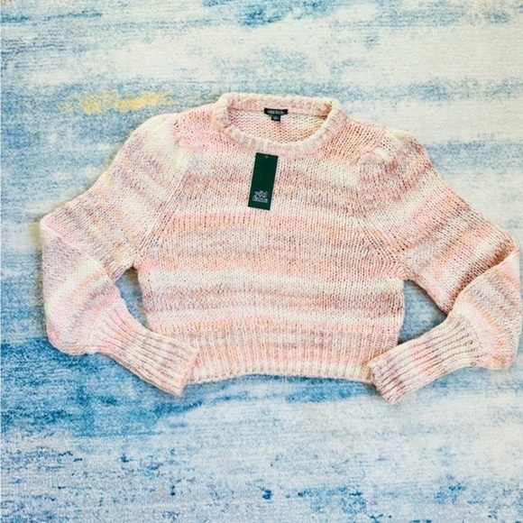 Wild Fable Sweater Size M Orange Space Dye Crewneck Pullover NWT - Picture 3 of 8